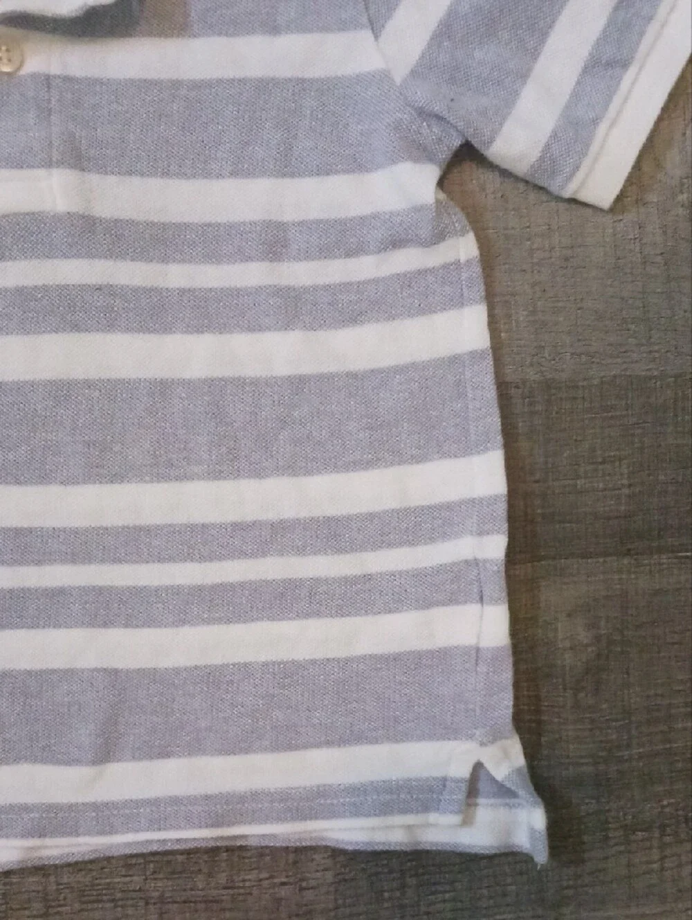 The Children's Place Gray & White Striped Polo
